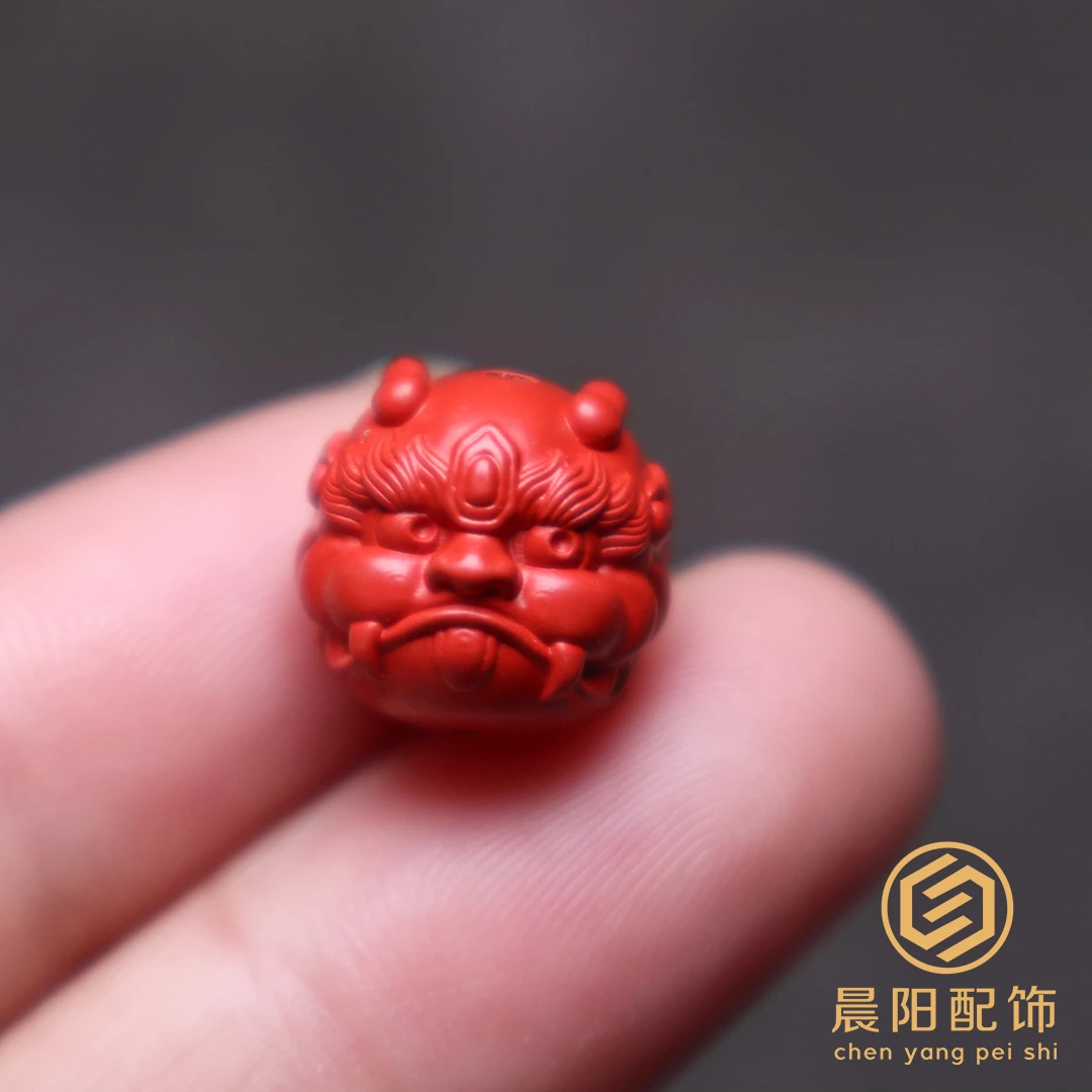 含辰砂工艺品朱砂貔貅囚牛隔珠金刚佛珠星月手串长串diy文玩配饰