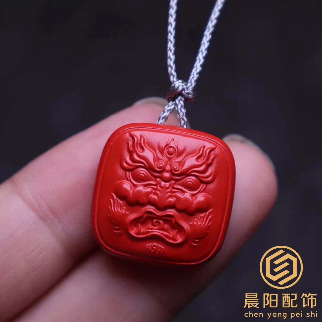 含辰砂工艺品朱砂大黑天侧挂牌子吊坠黑财神挂件滴流diy文玩配饰
