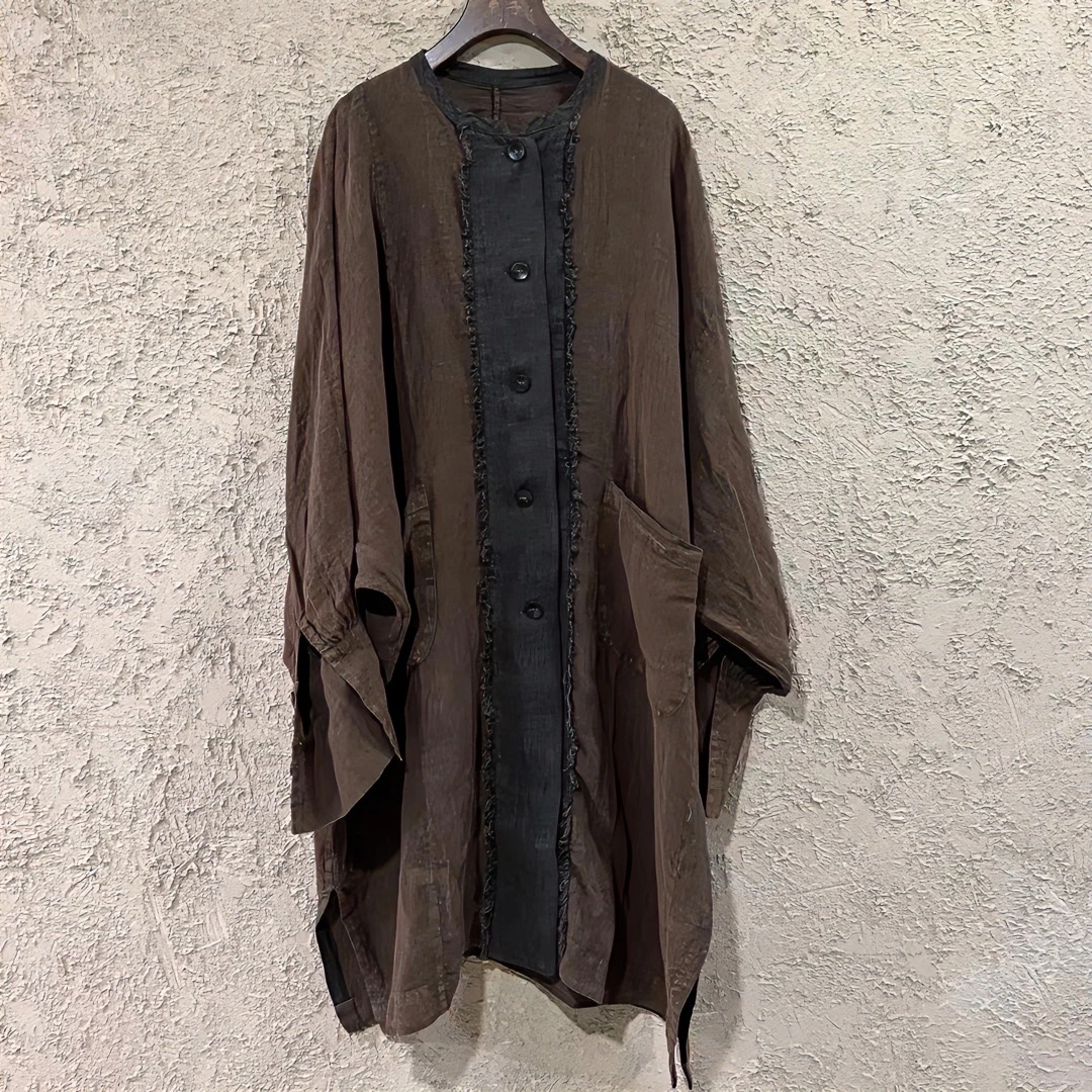 麻依者百搭外套均码款号986上衣长款休闲宽松长袖中长款时尚女士