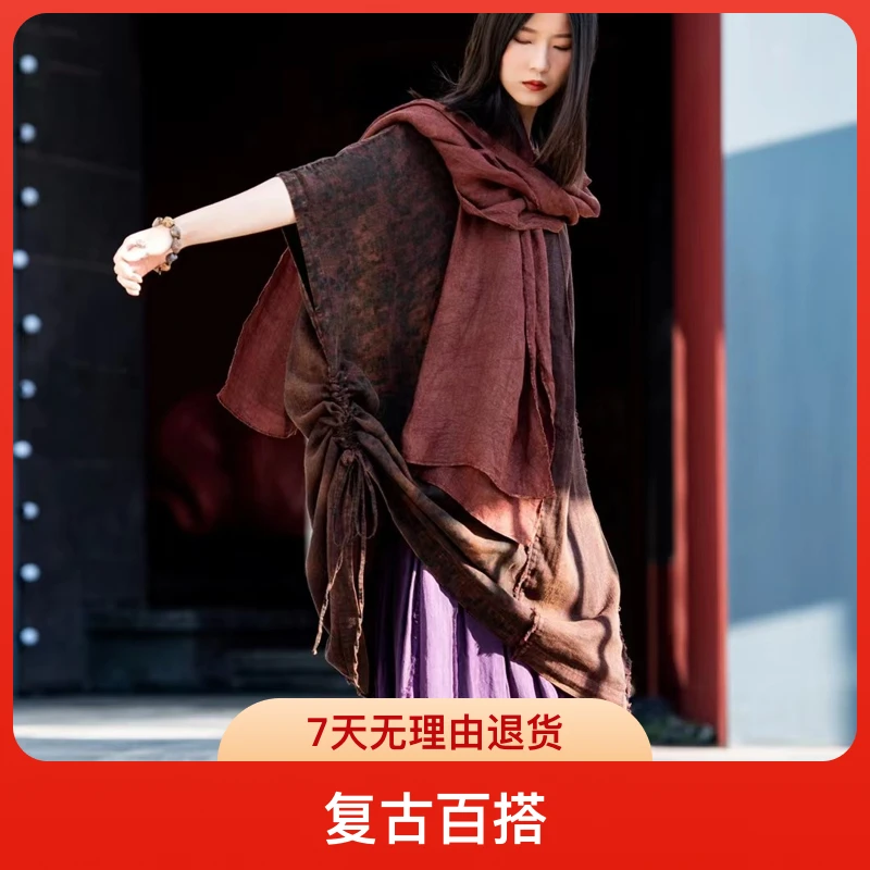 麻依者～新款亚麻袍子～均码款号1021宽松长款复古百搭文艺女士时尚