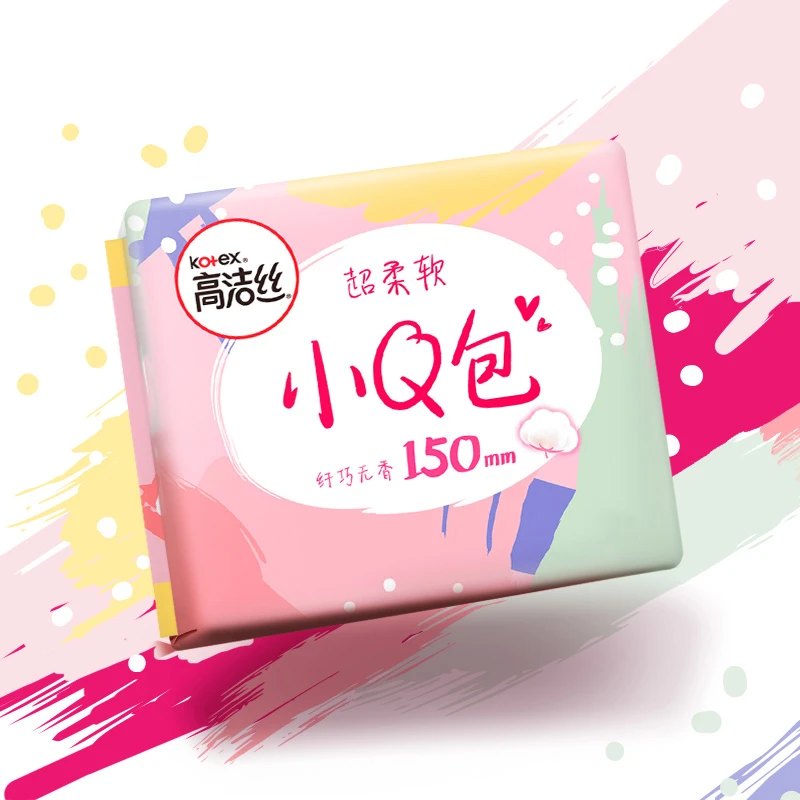 Kotex/高洁丝小Q包系列透气卫生巾护垫姨妈巾丝薄