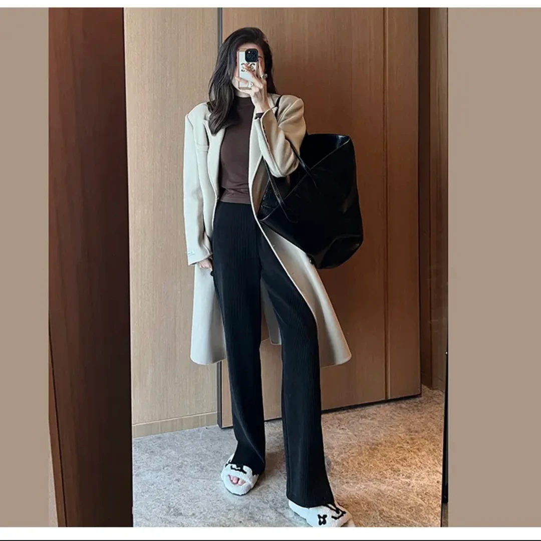 美拉德孕妇窄版裤流行百搭休闲直筒长裤