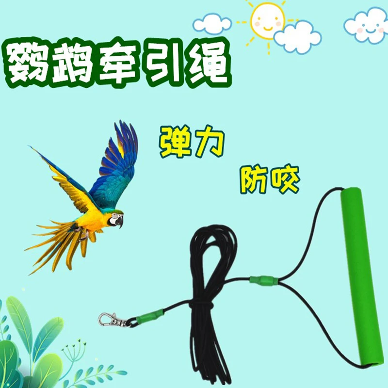 鹦鹉放飞绳虎皮牡丹玄凤牵引绳遛鸟脚环绳子飞行背带外出训练用品