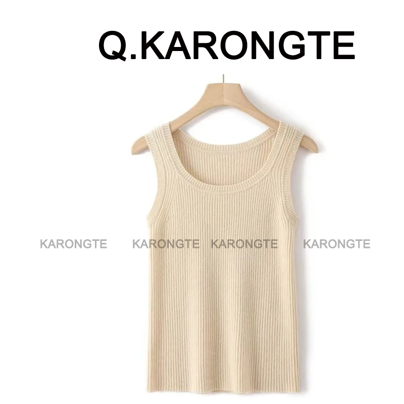 【兼容多季】宠粉浮力！山羊绒吊带简约U领抽条针织背心防走光