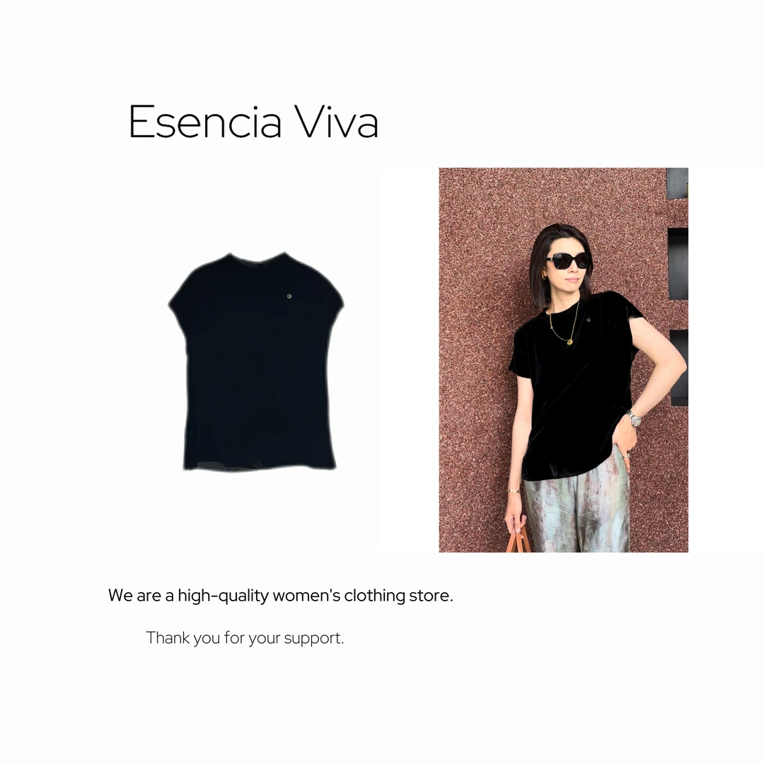 Esencia 现现【 多面优雅】 100桑蚕丝气质春夏设计感短袖EVSY0034