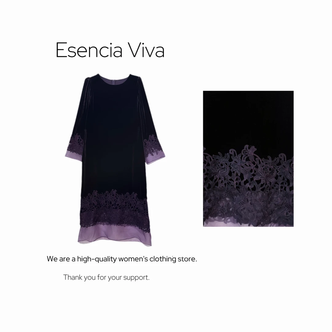 EV.【纱蔓绮梦】100%桑蚕丝简约显瘦连衣裙EVQZ0317