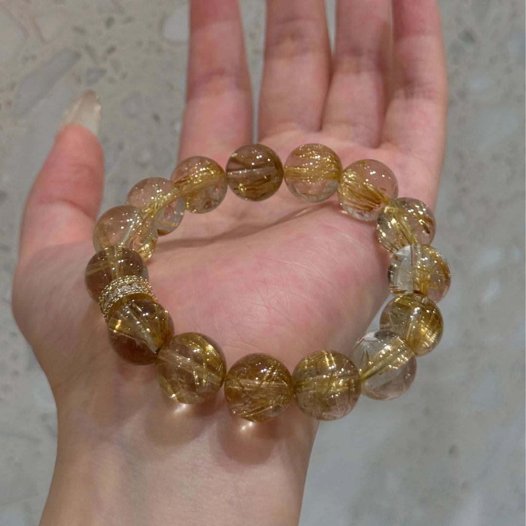 天然金发晶手串满发水晶