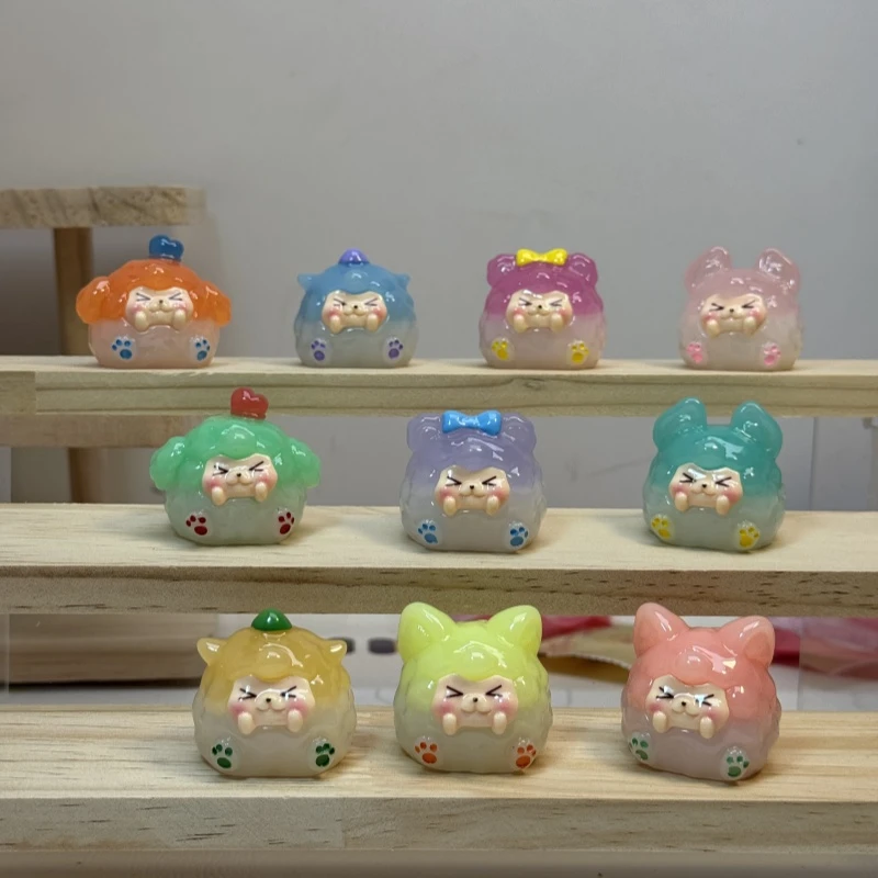 【直播拆】 夜光树脂仿奶冻团子玩具摆件 可手工diy手机挂件 摆件