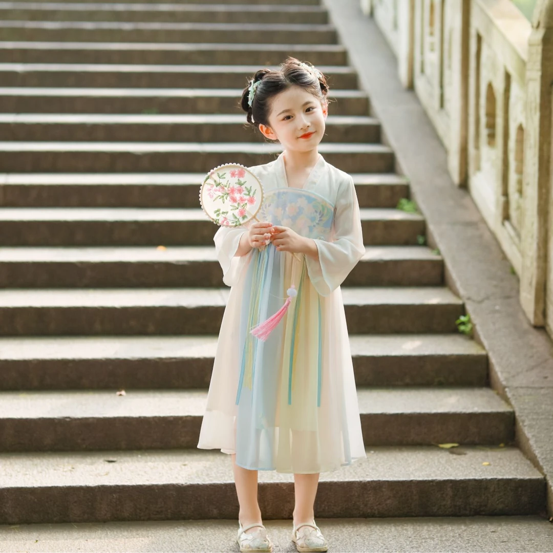 汪小荷霄云 童装汉服新款秋季汉服初秋古风连衣裙中国风KX33203-A