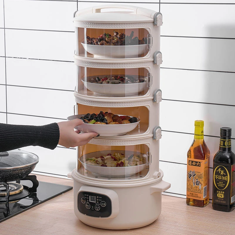 保温菜罩放碗收纳盒放菜置物架厨房多层防尘新款加热剩菜收纳架