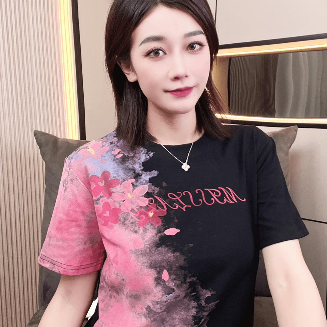 夏季设计感欧货洋气正肩短袖T恤女显瘦遮肉时尚半袖百搭休闲上衣