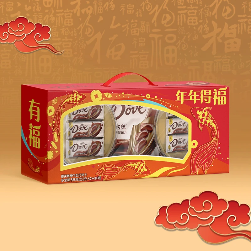 Dove/德芙牛奶巧克力年年得福588g新春礼盒节日送亲戚礼品年货SC