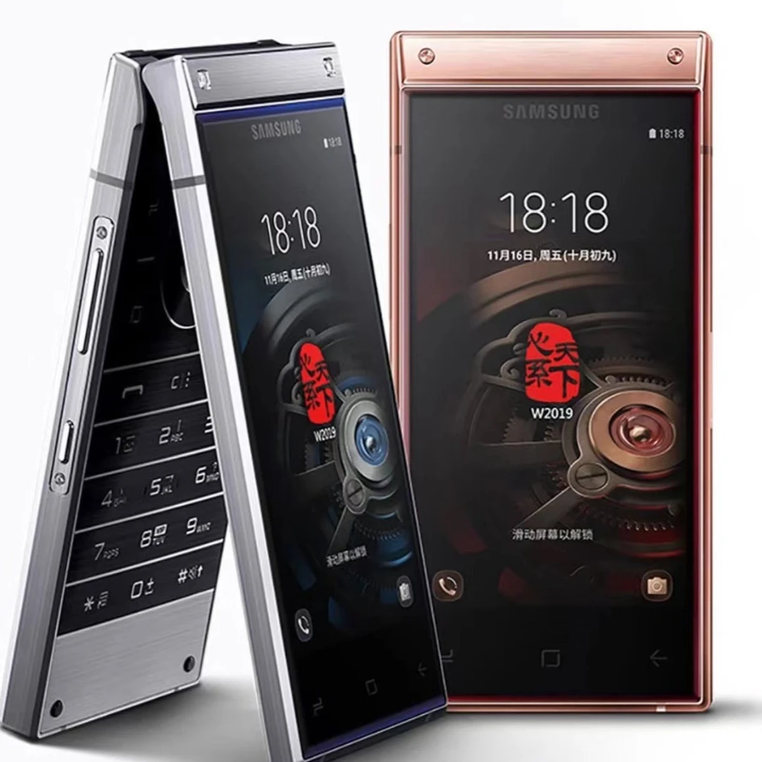 95新 Samsung/三星 三星W2019商务智能翻盖手机双卡备用优品