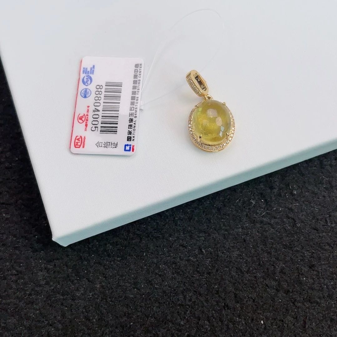 碧玺吊坠(不含链)18K金镶嵌兜*吖