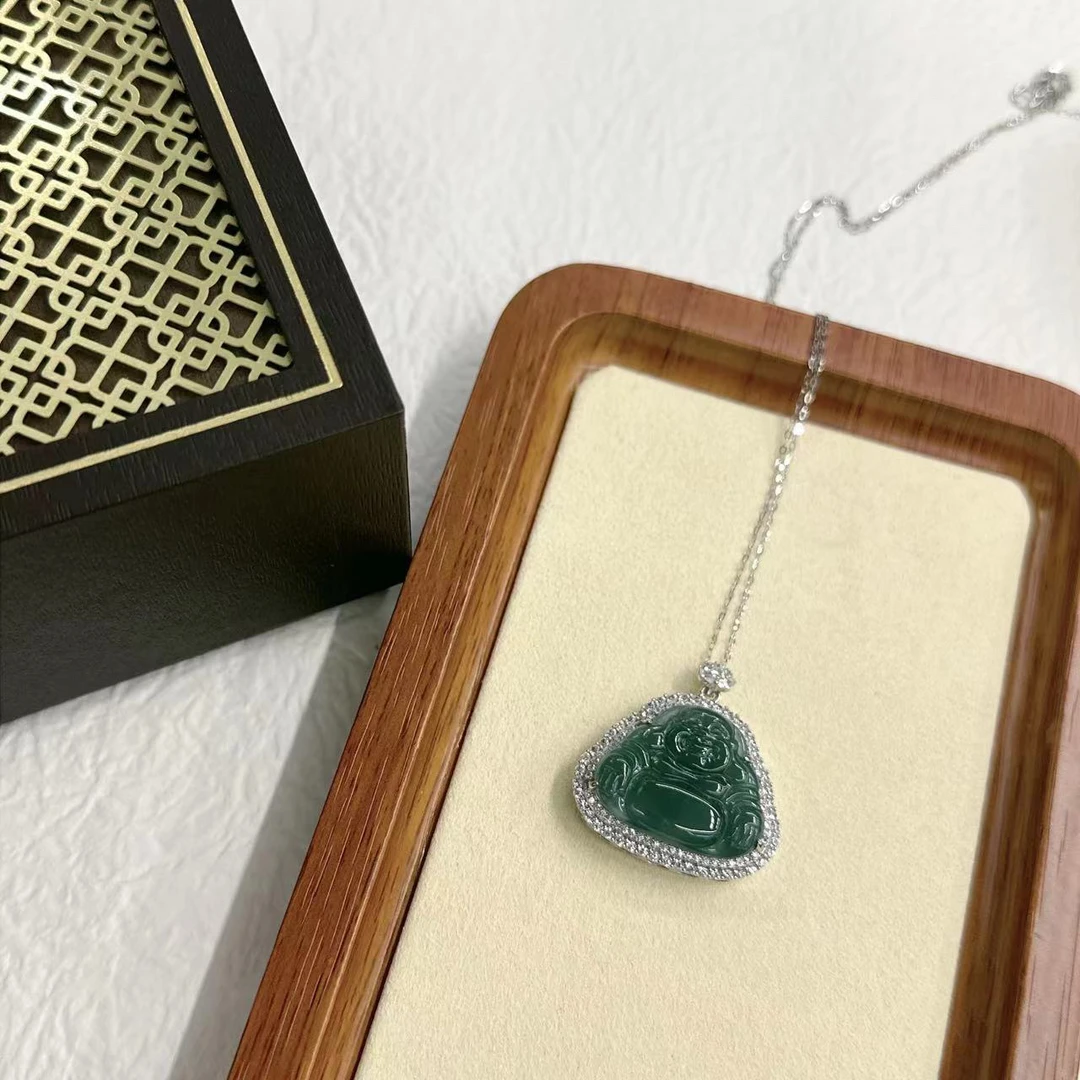 坠链均925银 中式复古国风佛公项链-0137