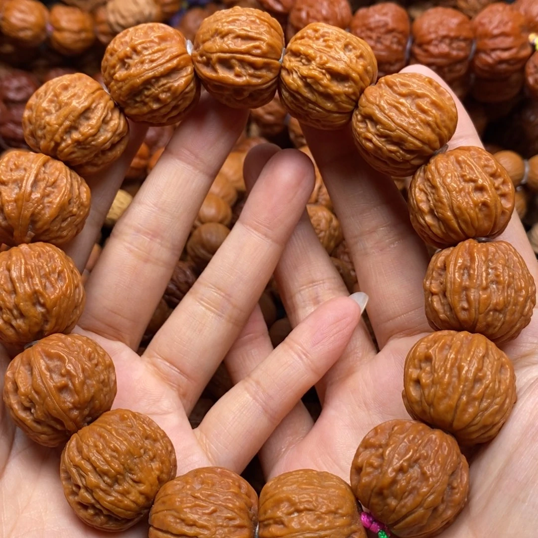 桃核手串树皮纹墩子