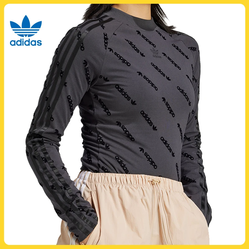 adidas Originals阿迪三叶草女子MONO LS TOP圆领长T恤JE8355