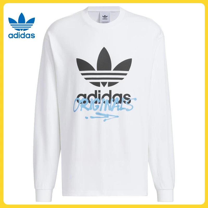 adidas Originals阿迪三叶草男子TREFOIL TEE LS圆领长T恤JM7271