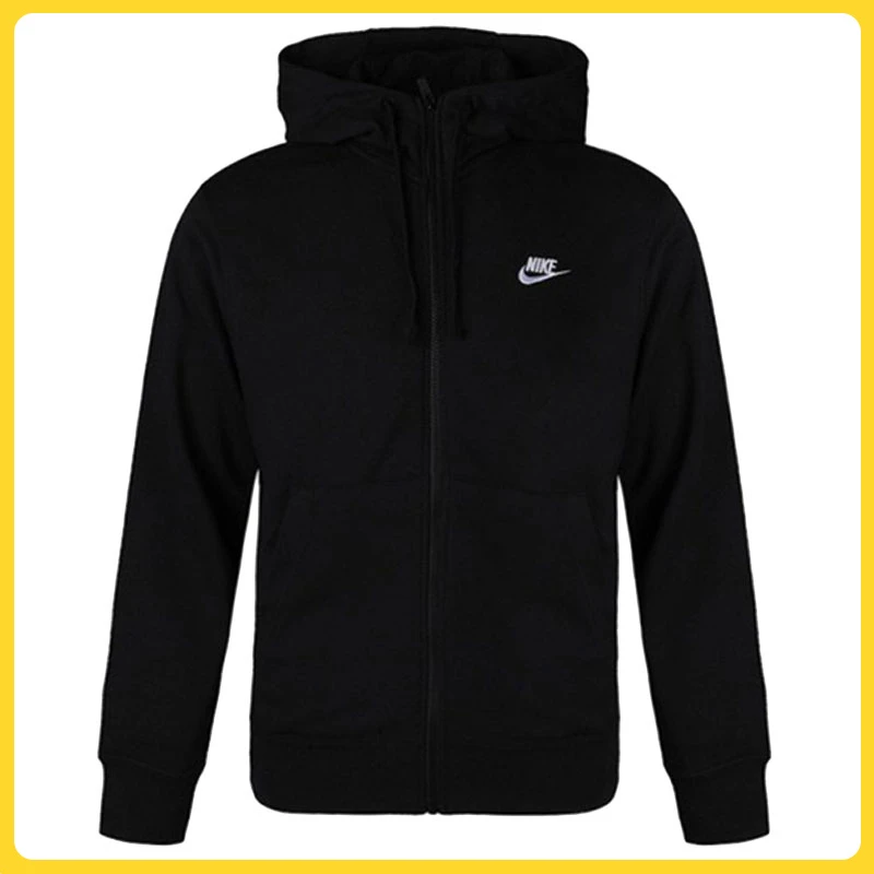 nike耐克男款运动外套 NSW CLUB HOODIE FZ FT针织夹克BV2649-010