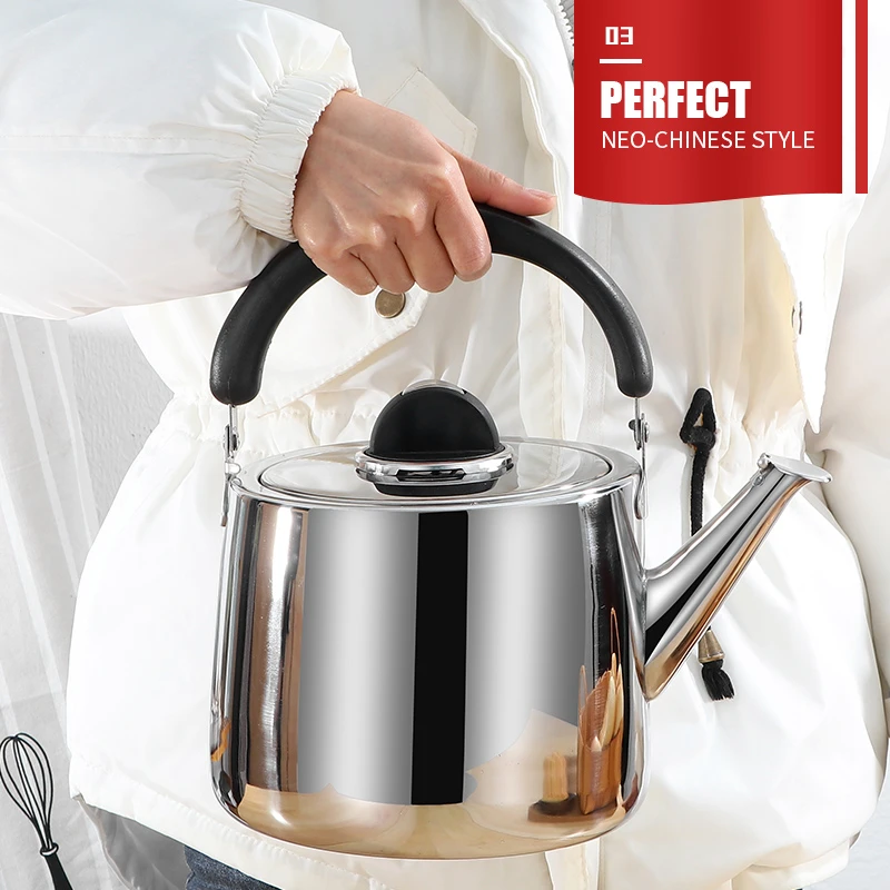 欧式不锈钢鸣笛开水壶大容量加厚烧水壶煤气燃气电磁炉通用煲水壶