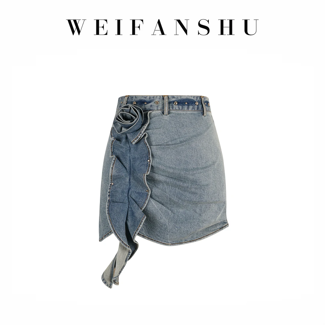 WEIFANSHU/魏凡舒【纵情盛夏】牛仔半裙国风设计感百搭显瘦时尚短裙