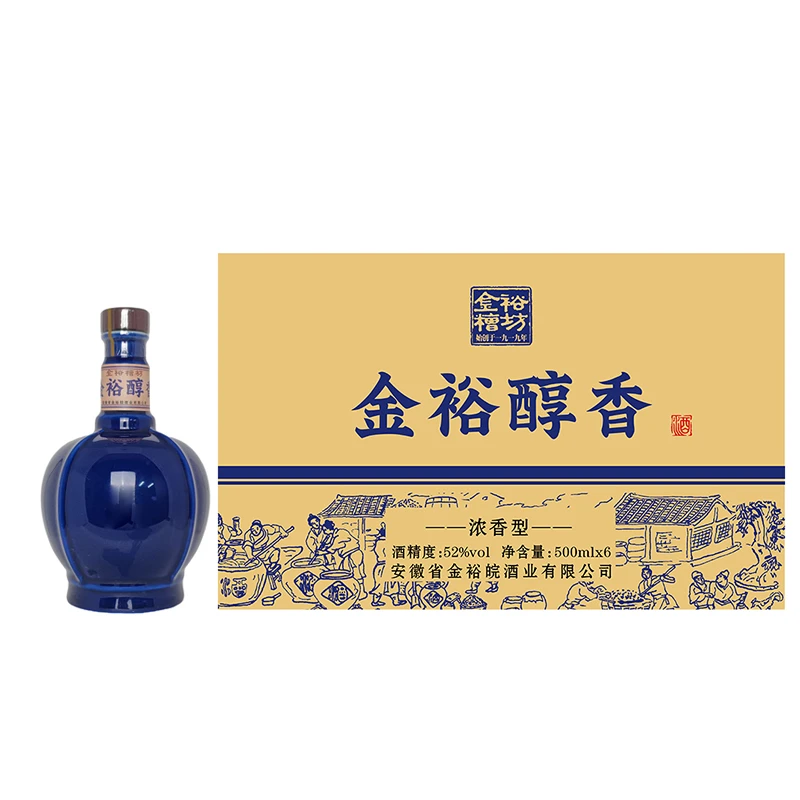 JINYUWAN/金裕皖金裕醇香酒 浓香型白酒52度500ml*6