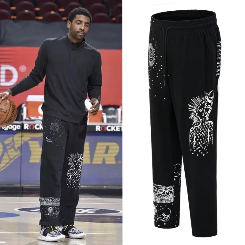 欧文个人品牌印第安纳风美式篮球长裤加厚直筒运动卫裤潮流休闲裤