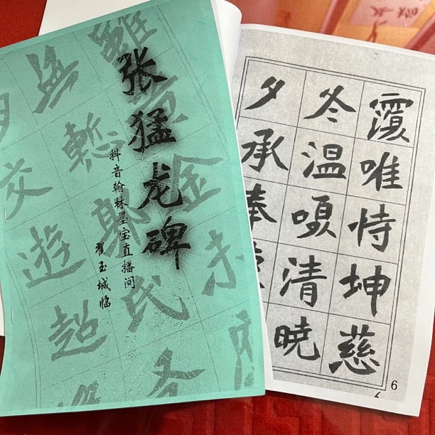 《张猛龙碑》临写复制课稿复制4开三本，险绝竣逸浑厚雍容，录1000字