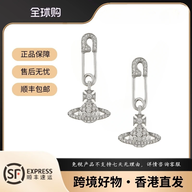 Vivienne Westwood西太后 别针镶钻土星耳钉62030043-02P102-IM