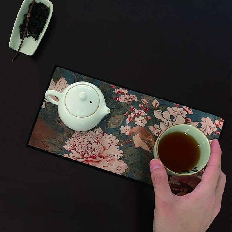 复古风高档棉麻双面茶桌垫中国风高档新中式高档茶布吸水茶垫茶布