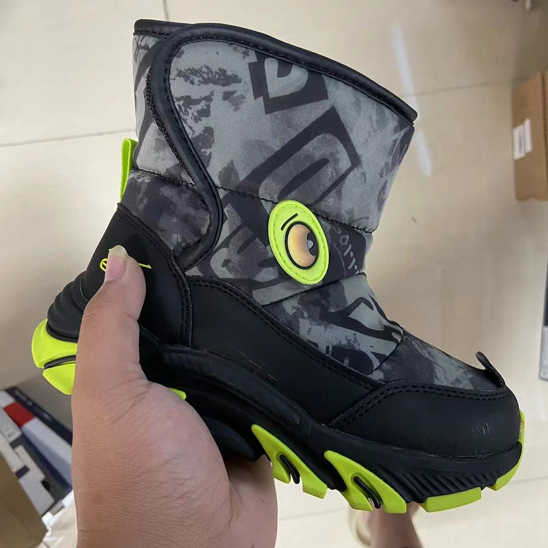 男童雪地靴百搭酷炫加绒防风保暖时尚雪地靴EE户外休闲防滑迷彩