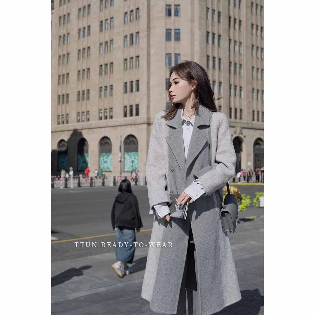 吞吞TUNT【极地大衣】（大衣）衣橱C位 高级灰调双面呢大衣