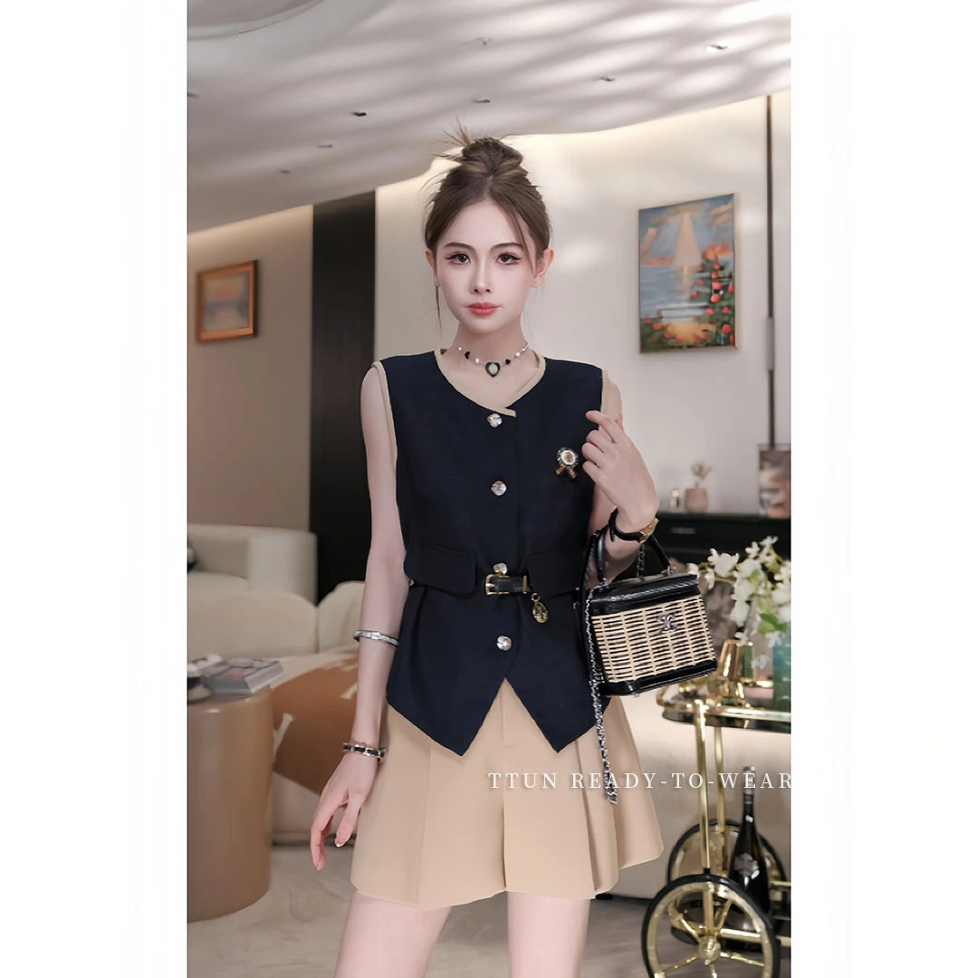 吞金兽内购会【弥敦道 】英法大小姐 高级感钻扣马甲套装