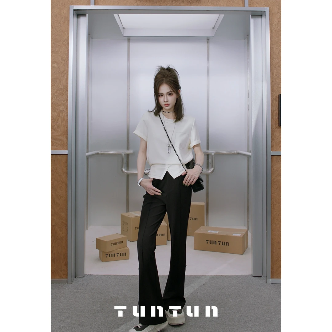 吞吞TUNT【修腿大师】行走的美图秀秀 百搭显瘦微喇长裤