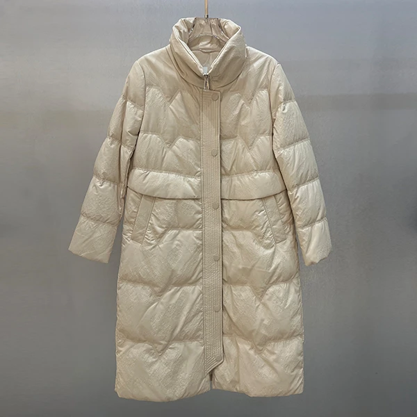 【特价】高端长款连帽羽绒棉服女冬季新款保暖加厚白鸭绒棉袄外套