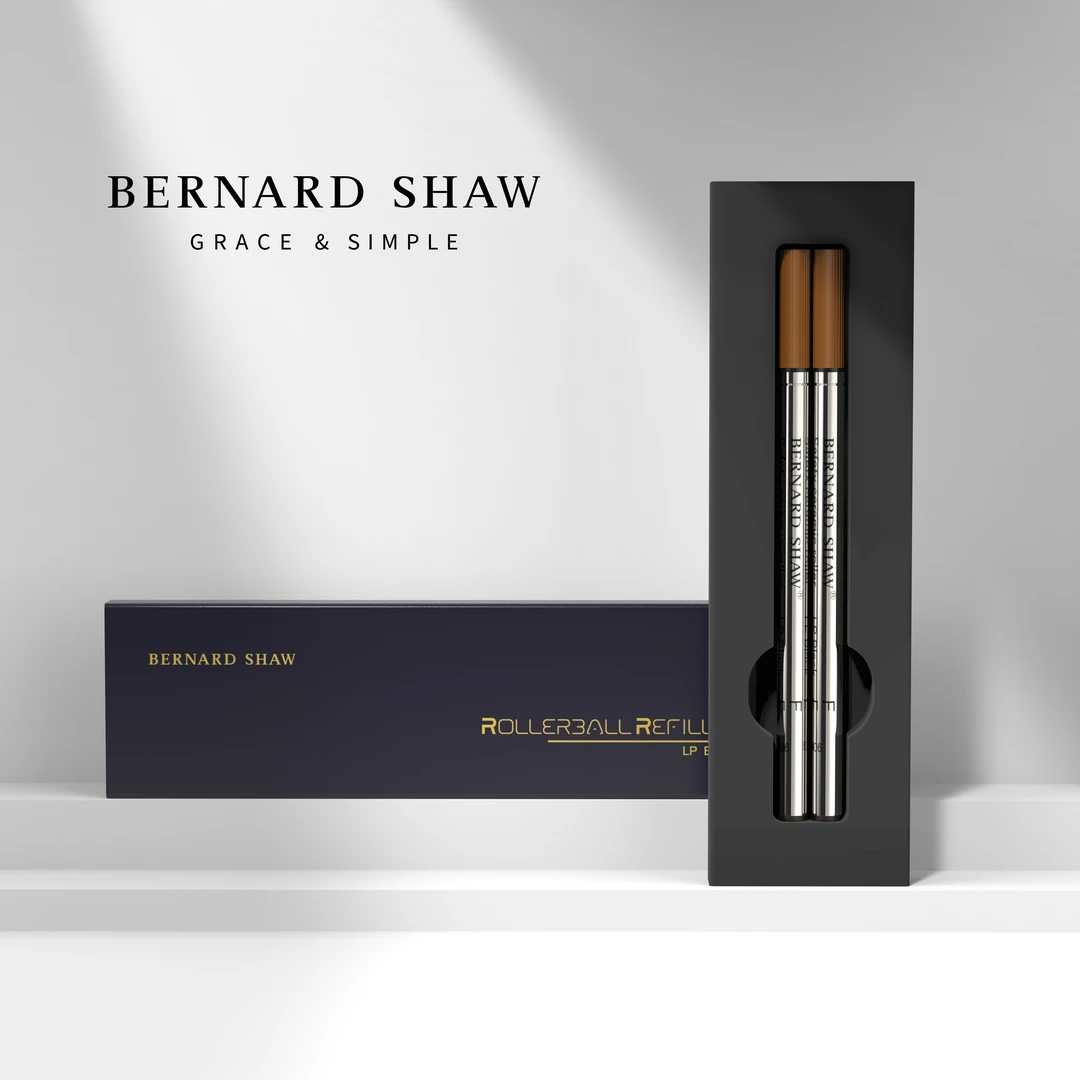 Brenard Shaw/萧伯纳宝珠笔芯黑色进口水性速干签字签名两支装