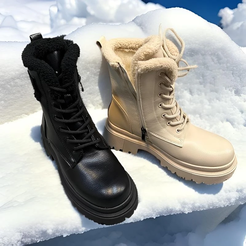 福利款冬季女款厚底马丁靴经典百搭个性高帮女士休闲加绒微瑕