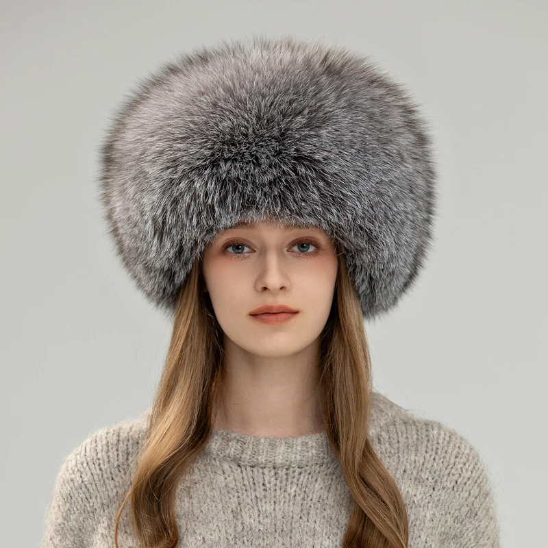 秋冬新款五尾狐狸毛蒙古帽保暖舒适民族风时尚百搭冬季出游香妃帽