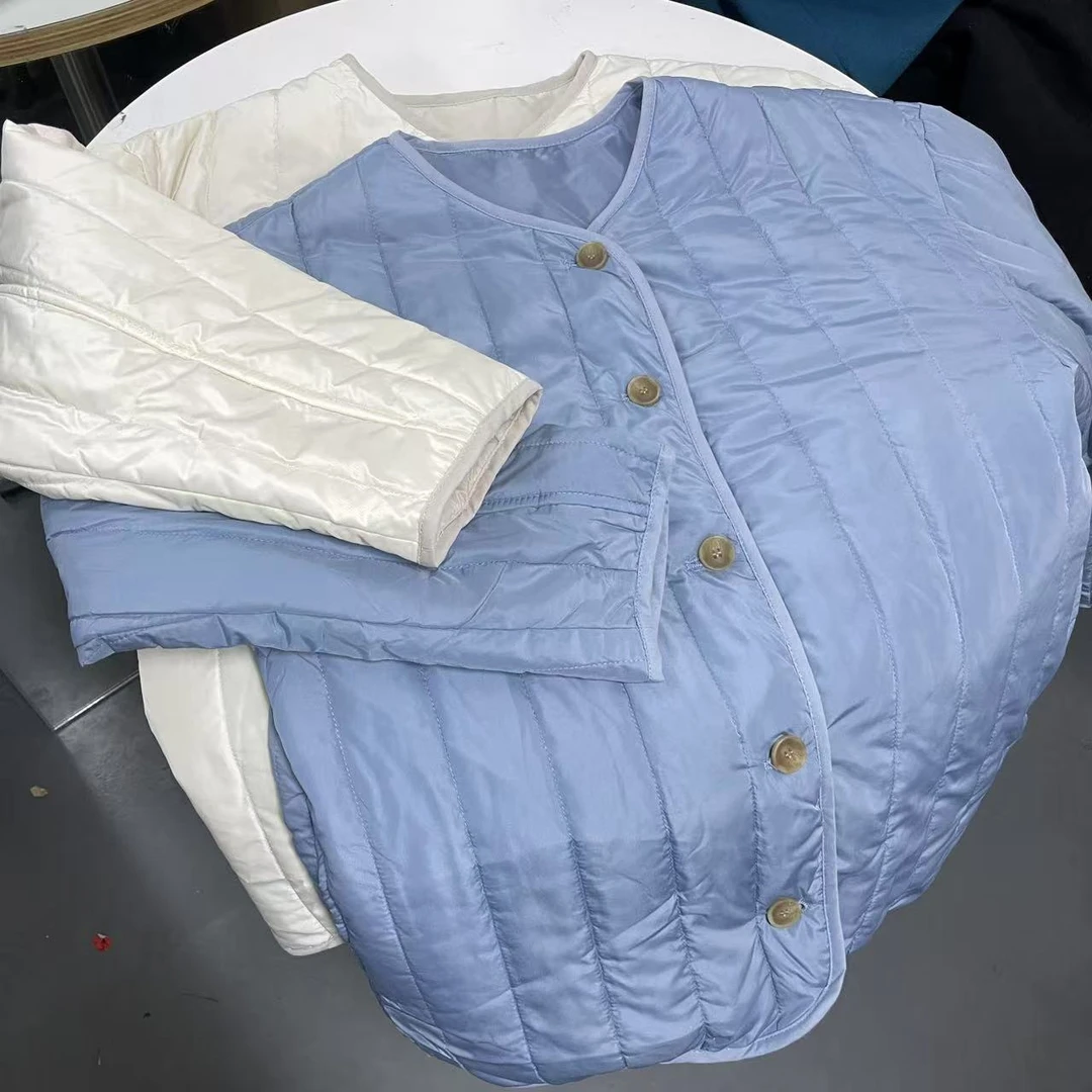 【外贸精品】04135 24秋冬SM2纯色日系简约百搭无领 棉服