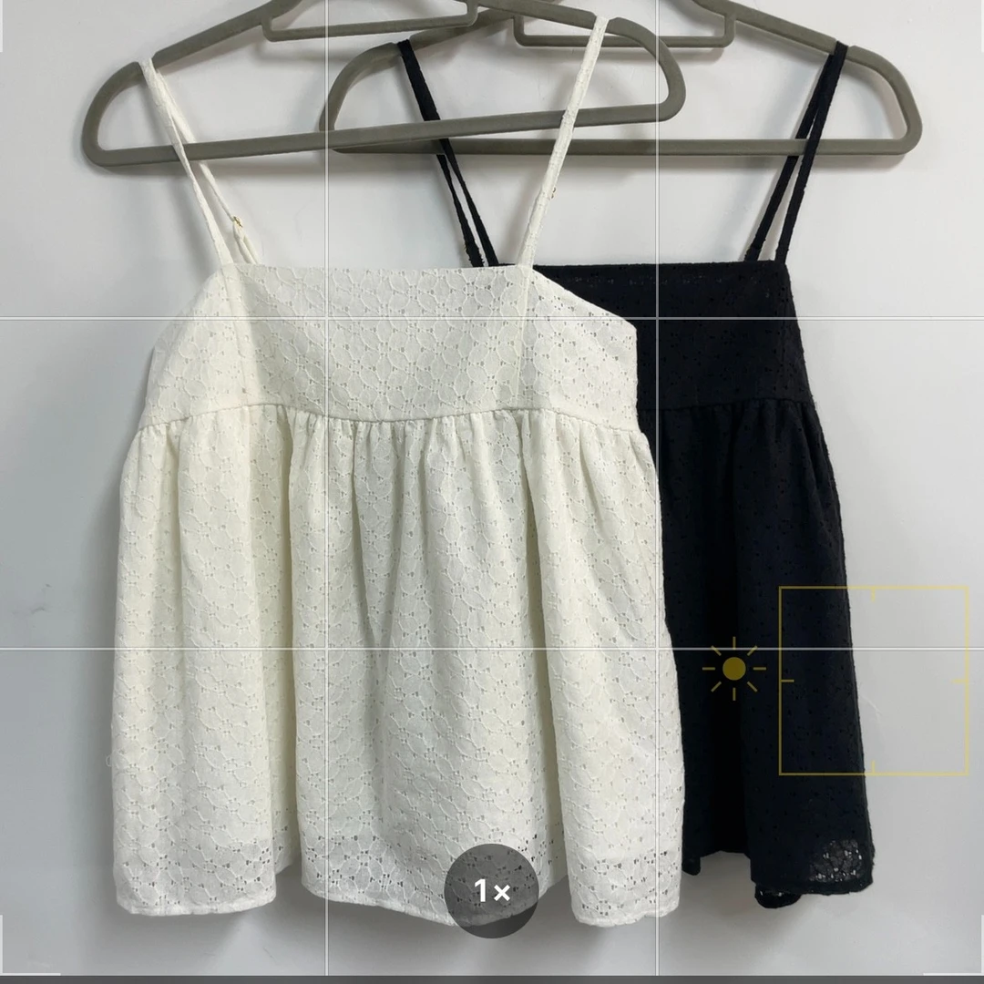 【日单精品】23-2206 日系刺绣百搭短款吊带背心