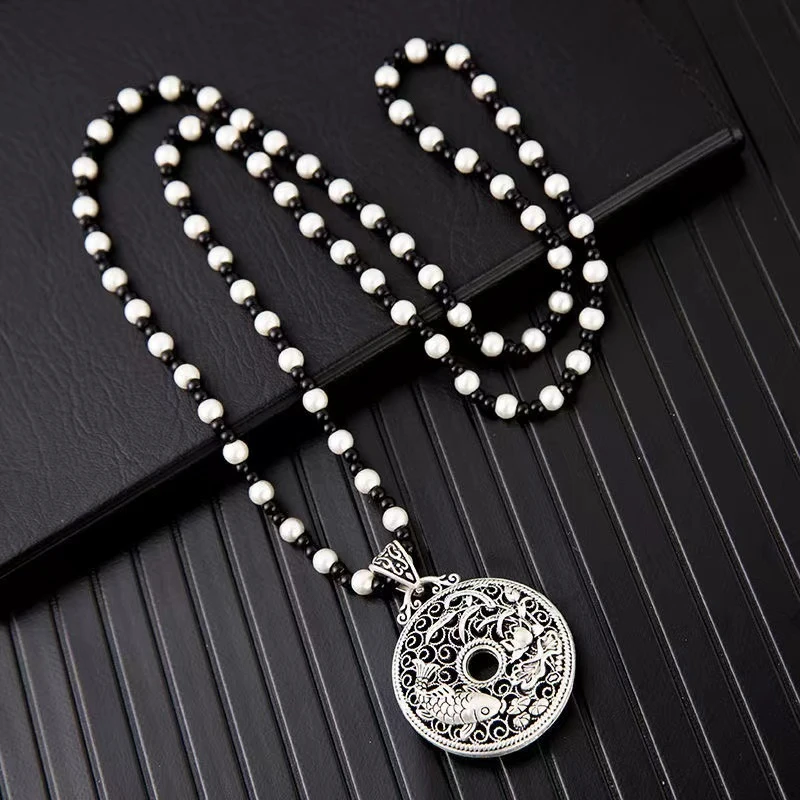 （热卖）项链 平安扣项链毛衣链年年有余