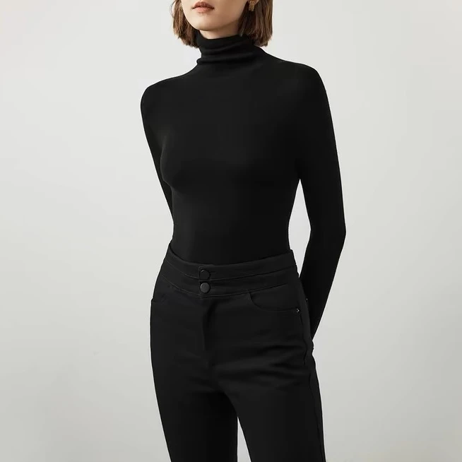 2024飞秒新品《法棍》秋冬时尚百搭保暖纯色高龄套头毛衣