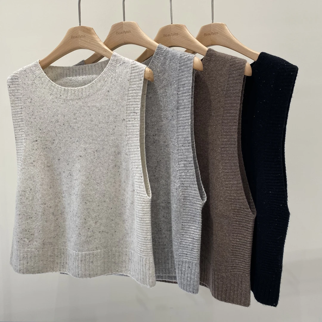 2025飞秒新品《彩点》秋冬通勤时尚休闲简约气质百搭针织无袖背心