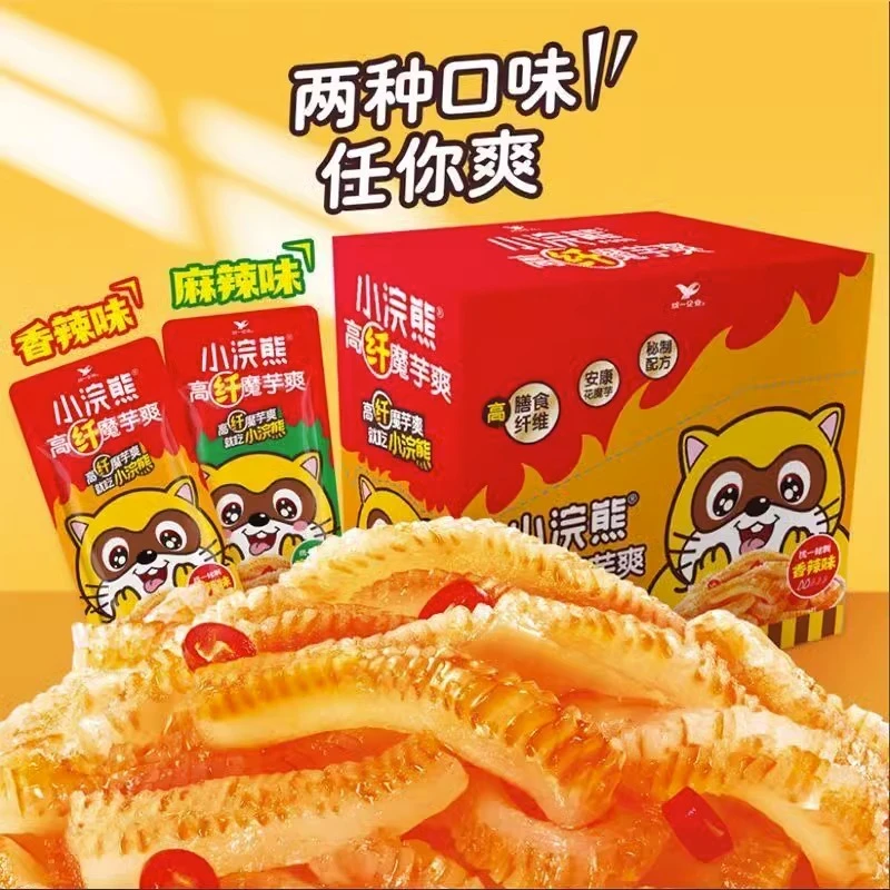 【临期清仓】统一小浣熊高纤魔芋爽麻辣香辣素毛肚素肉辣味辣条零食