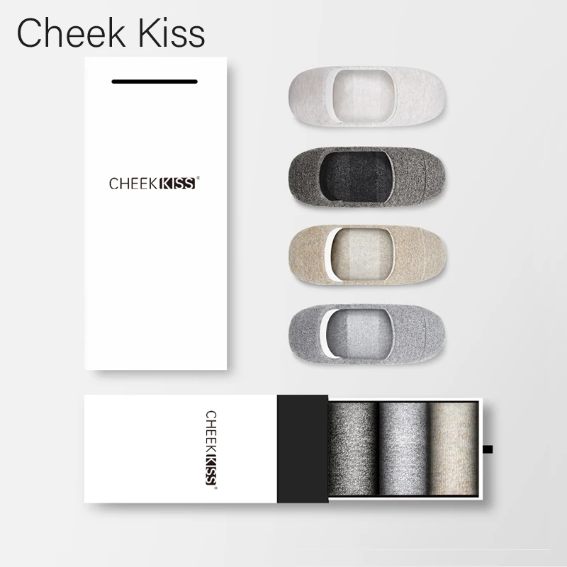 CheekKiss男士船袜浅口隐形不掉跟袜子夏季纯棉透气防臭吸汗短袜