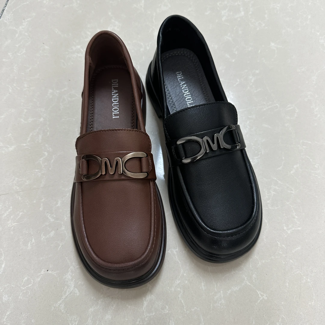 迪兰朵莉真皮乐福鞋舒适时尚休闲百搭软底软面3655-5670