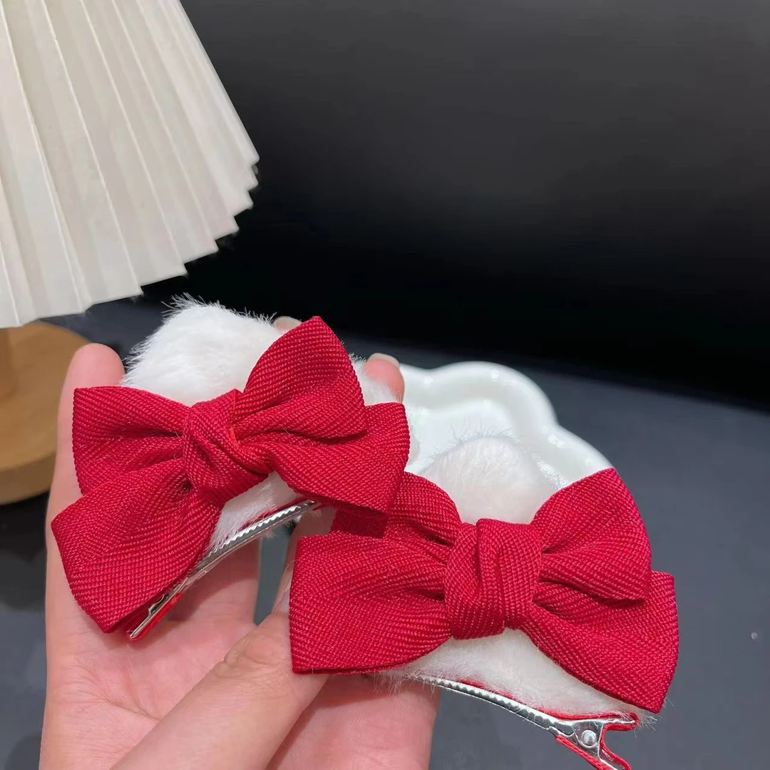 雏奇精选  可爱红色蝴蝶结猫耳朵一对T32