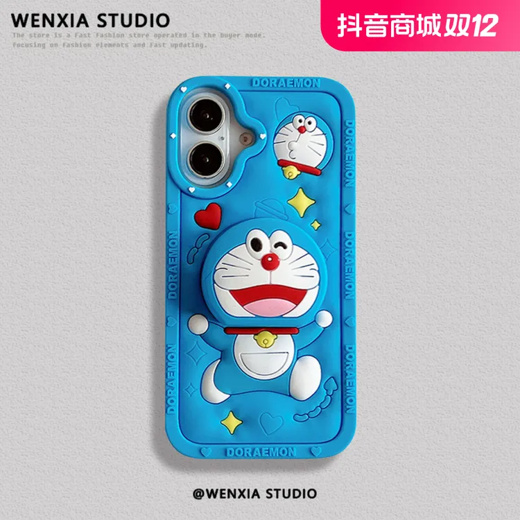 叮当猫苹果16手机壳适用15promax高级感14promax硅胶苹果13/12/11