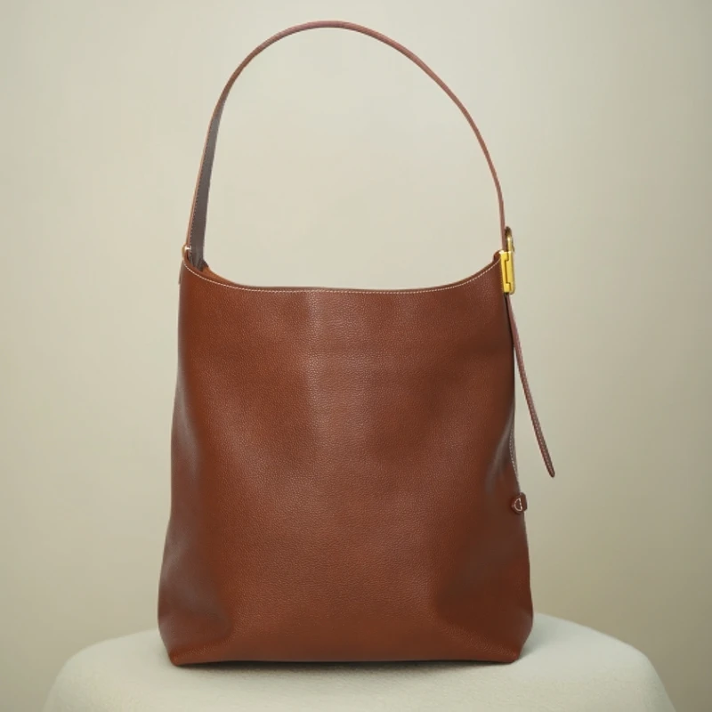 秀姐定制  （ 福宝皮-溜金大号）托特水桶包女包单肩包经典时尚百搭