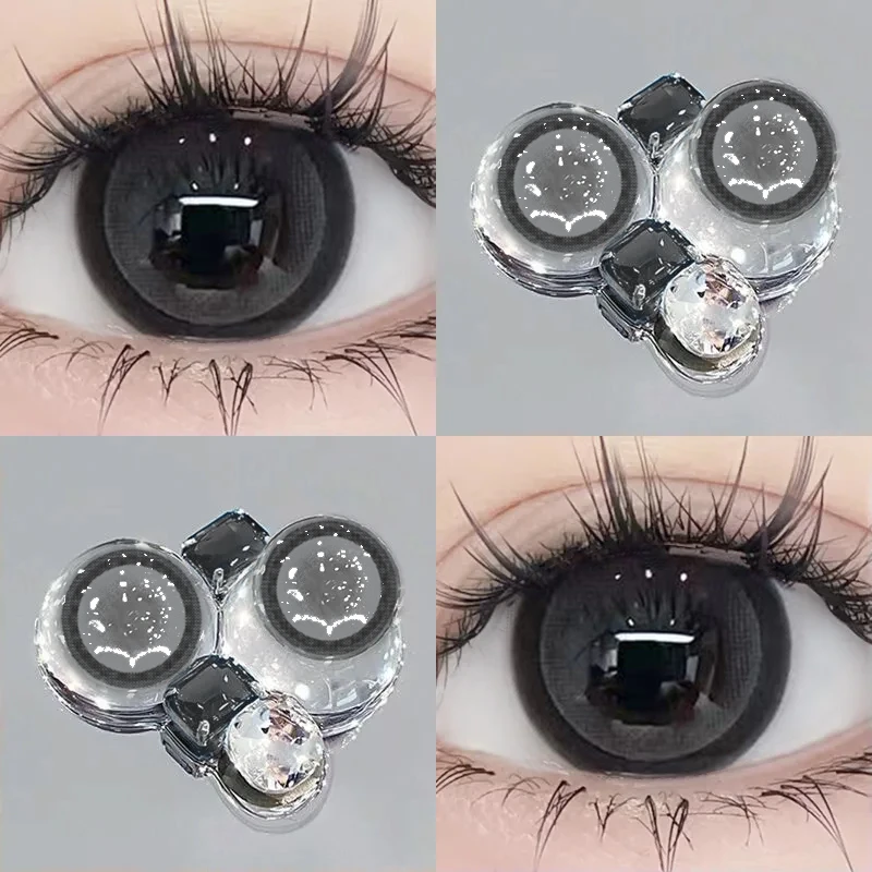 OVOLOOK棒棒糖灰新品黑灰小灯泡美瞳大直径半年抛近视隐形眼镜女